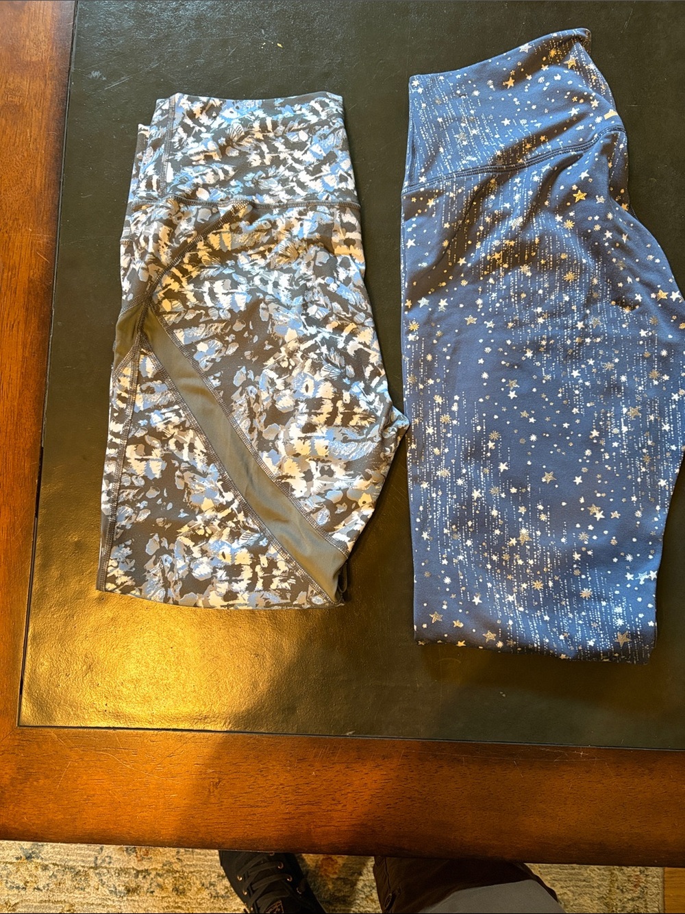 aerie Woman’s Navy Star & Gray Patterned Leggings Duo